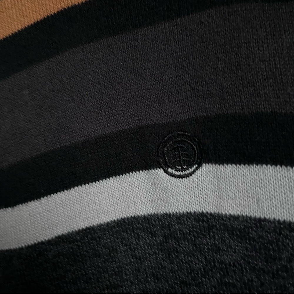 Element Sweater Pull Large Men striped long sleeve black preppy winter crew neck - Picture 5 of 5